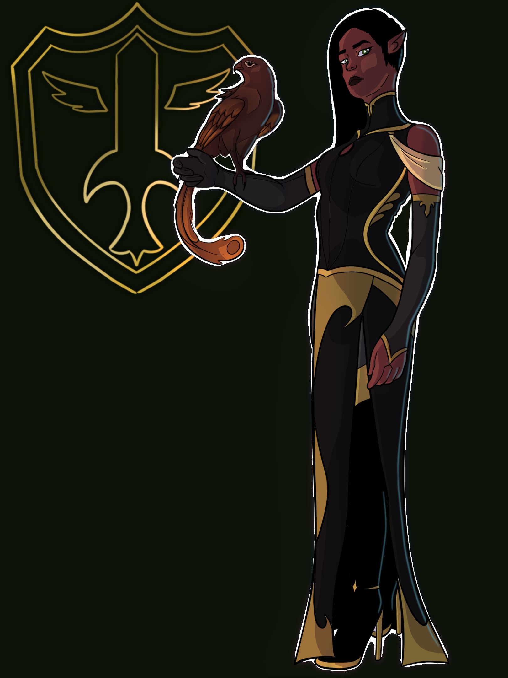 Queen with a bird