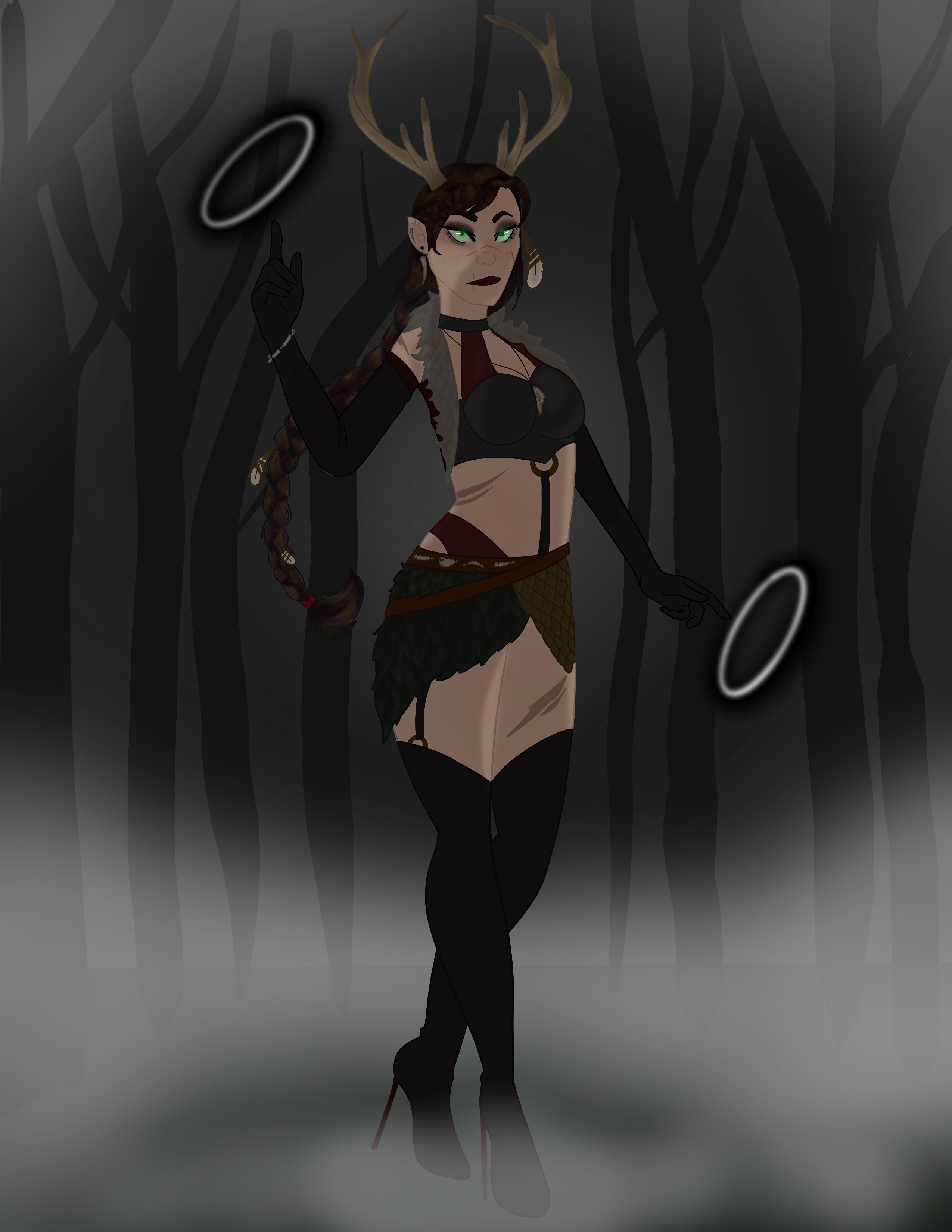 Dark deer woman